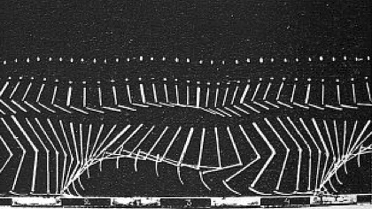Marey's 1883 chronophotograph of a runner reduced to bright lines along the limbs and trunk